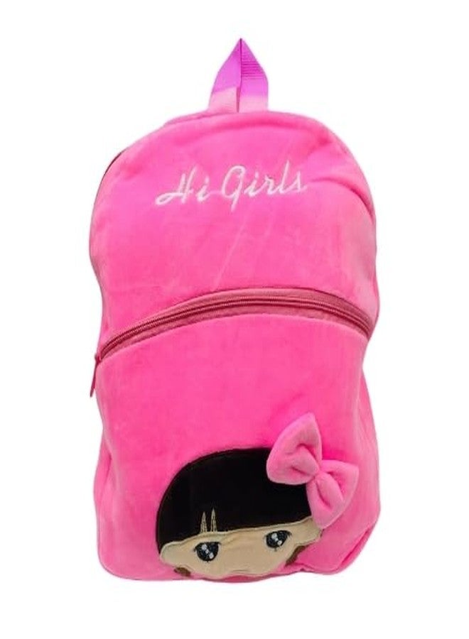 DIHAWK Cartoon Design Velvet School Backpack Bag For 2 To 5 Years Boys And Girls Nursery Preschool Picnic Carry Travelling Bags (Girls) - Image 1